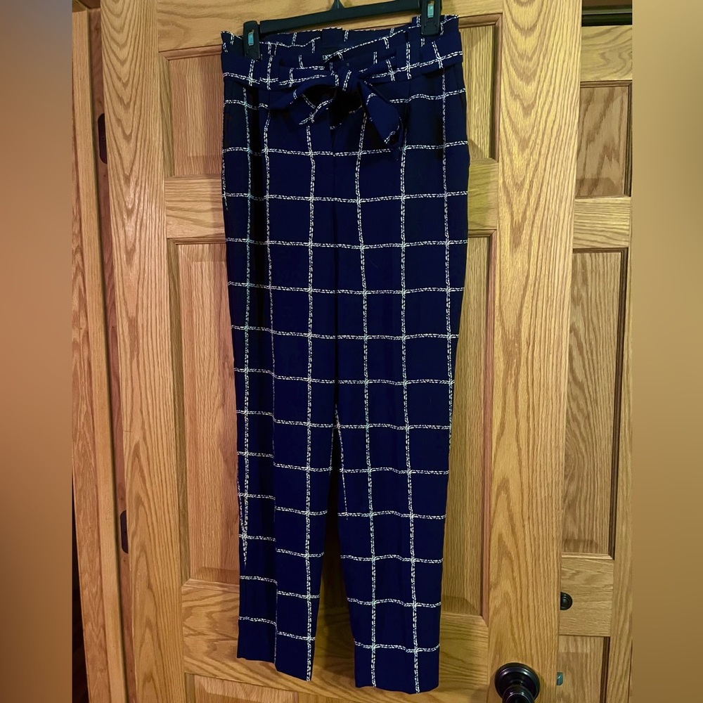 Blue Ankle high rise trousers